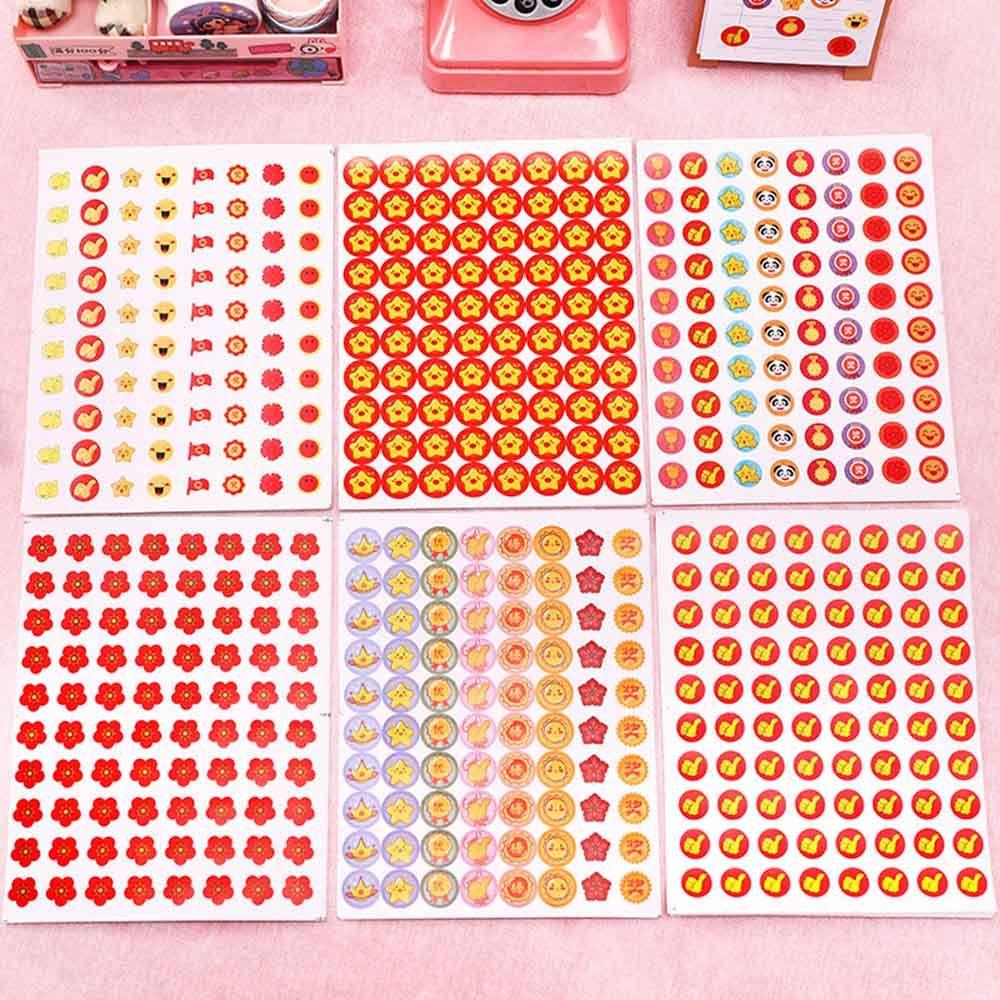 1 Sticker Dán Khen Thưởng Họa Tiết Hoa Mặt Cười Ngôi Sao Dành Cho Giáo Viên / Văn