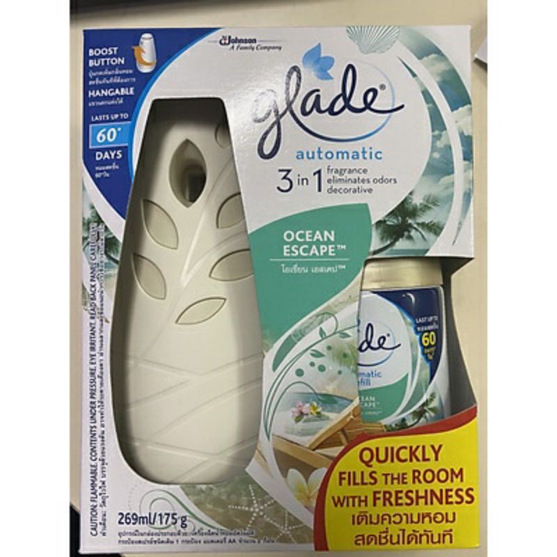 Máy xịt thơm phòng tự động Glade Automatic Spray 3in1 lưu hương lên đến 60 ngày sẵn pin theo9 máy