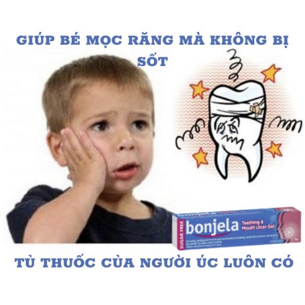 Gel bôi nhiệt miệng, giảm sưng lợi cho bé mọc răng Bonjela Teething & Mouth Ulcer Gel 15g - Úc