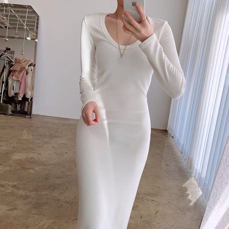 Set váy thun body- áo gile lông