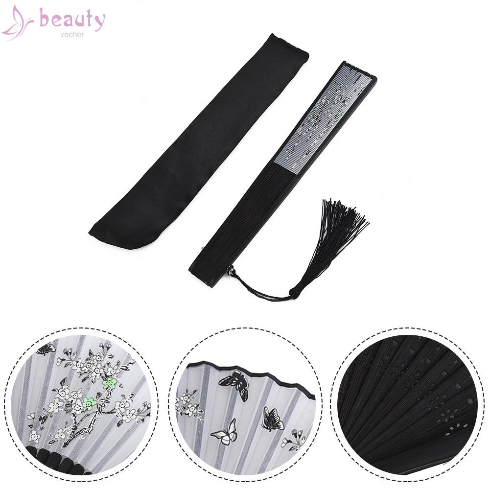 Quạt Xếp Kèm Túi Vải 1 Mảnh Hóa Trang Phong Cách Cổ Điển