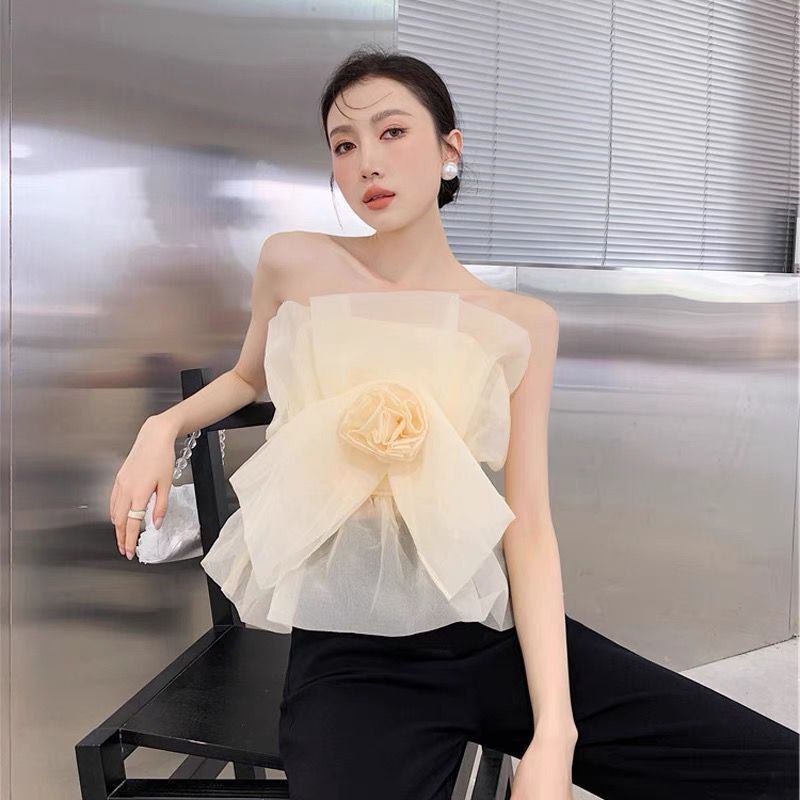 Áo Kiểu Chiffon Hở Vai In Hoa Thời Trang Mùa Hè 2022