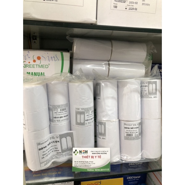 BÔNG MỠ CUỘN DÙNG ĐỂ LÓT KHI BÓ BỘT TAY,CHÂN Bông mỡ y tế không thấm nước Bảo Thạch 0.1m x 2m