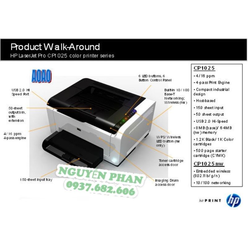 Máy in HP Laser Jet Pro CP 1025 Color