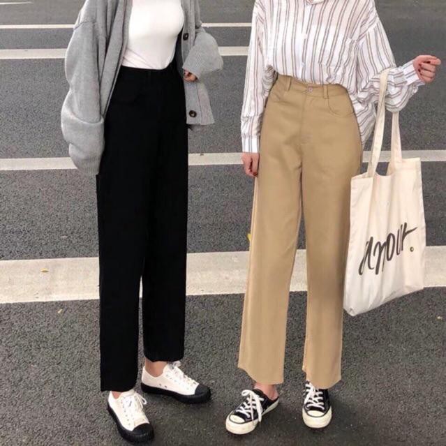 Quần ống rộng - quần culottes siêu nét hình thật MS086