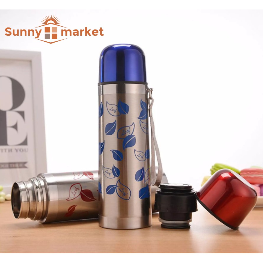 Bình giữ nhiệt inox 304 dung tích 500ml, bình giữ nhiệt Mug mouse hình chiếc lá xinh xắn