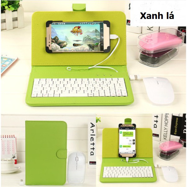 Bao da bàn phím chuột không dây bluetooth cao cấp