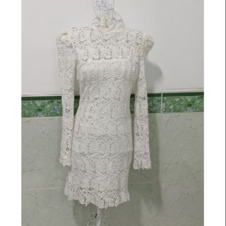 Đầm body ren trắng