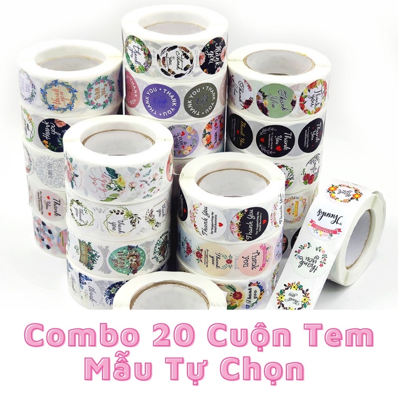 [HOẢ TỐC] Combo 20 Cuộn 500 Tem Mẫu Tự Chọn