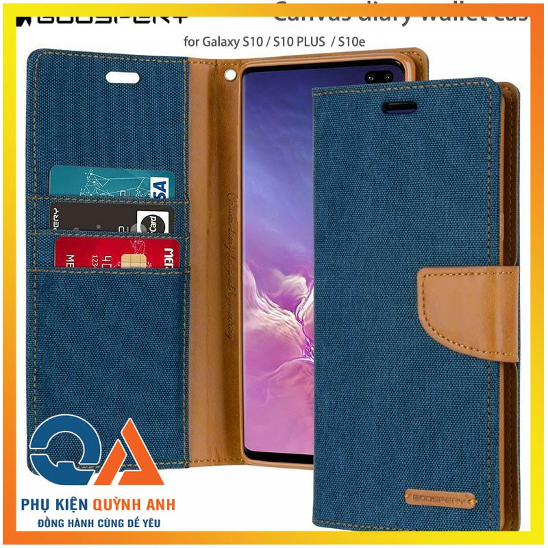 Bao da Galaxy S10/S10 Plus/S10e Mercury Canvas Diary ngăn chứa thẻ