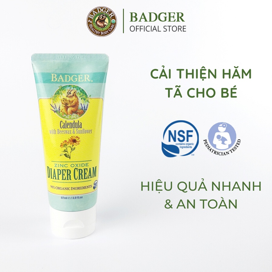 Kem chống hăm tã cho trẻ sơ sinh & em bé BADGER Diaper Cream – 87mL