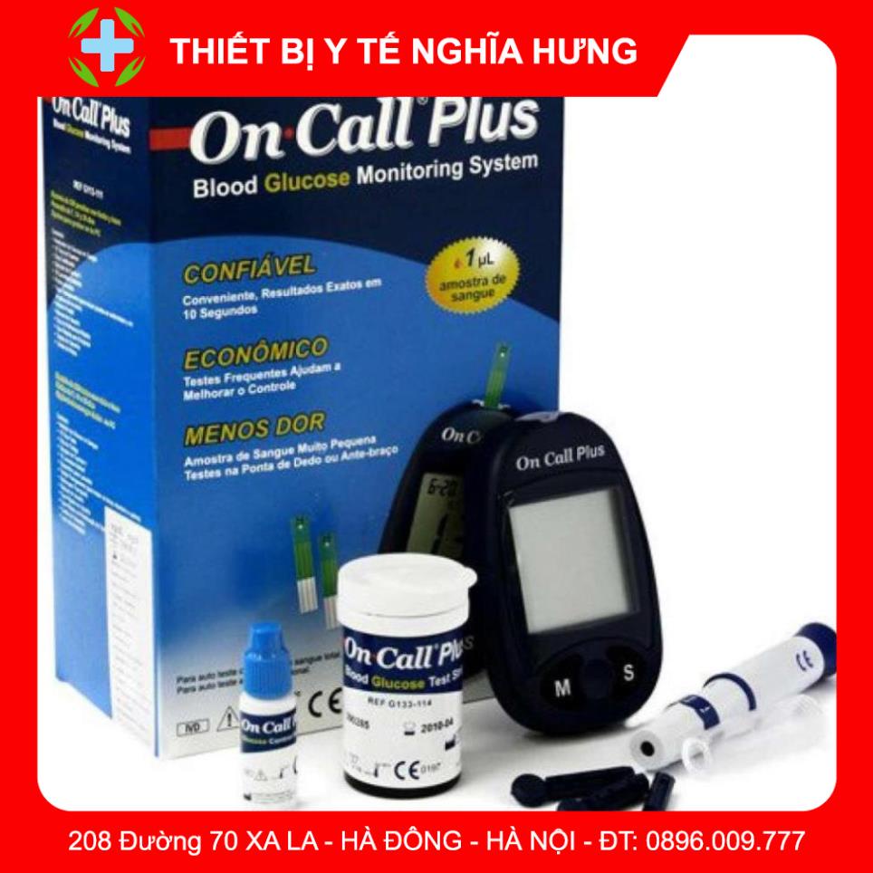 [Thương Hiệu Mỹ] Máy đo đường huyết On Call PLus - Tặng Kèm 25 que thử - Đo Chính Xác 99% trước và sau khi ăn