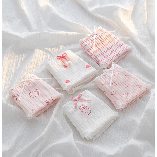 Quần Lót cotton Lưng Vừa Hình Thỏ Dễ Thương Cho Nữ M-35kg-68kg 512-WY009