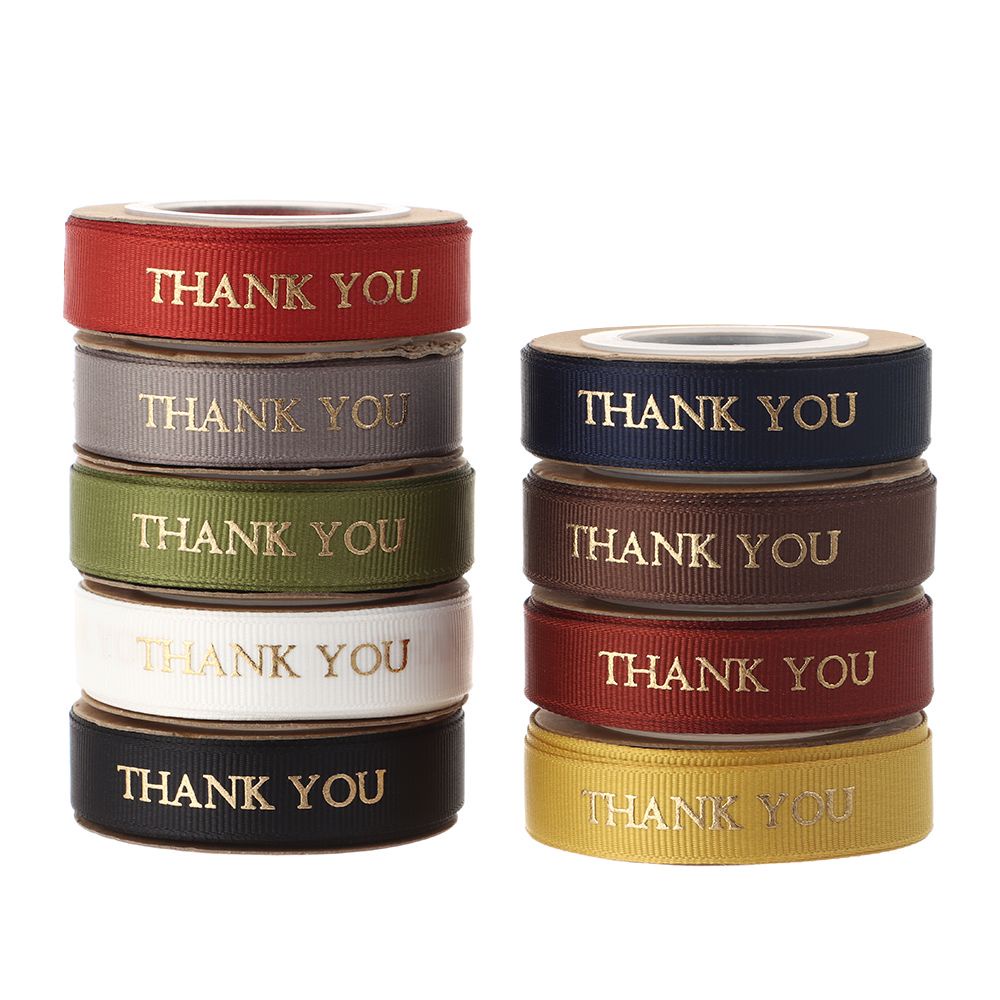 10 Yards 1.5cm ruy băng Thank You diy trang trí quà tặng bó hoa tiệc tùng sinh nhật