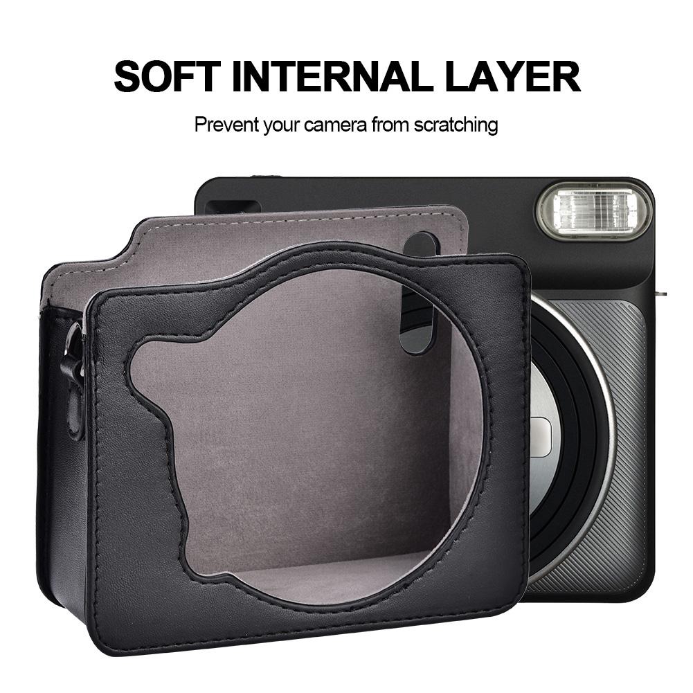Túi Da Pu Đeo Máy Ảnh Fujifilm Instax Sq6 Kèm Dây Đeo