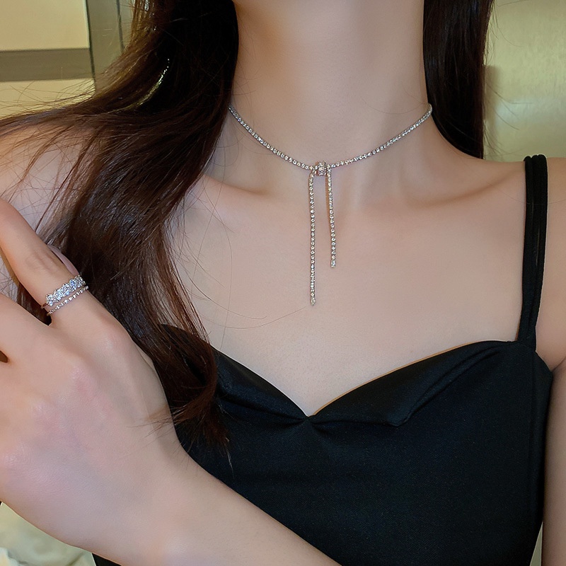 (MớI) Vòng cổ HìNh Nơ ĐíNh Đá Xinh XắN