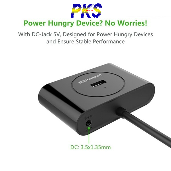 Bộ chia 4 cổng USB 2.0 10m Ugreen 20217 chính hãng