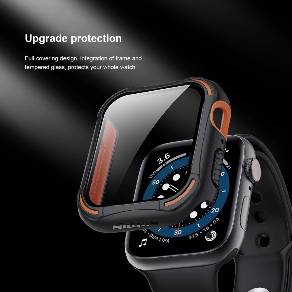 Combo 2in1 Kính + Ốp Nillkin CrashBumper case cho Apple Watch 40mm, 44mm Series 4,5,6,SE chính hãng