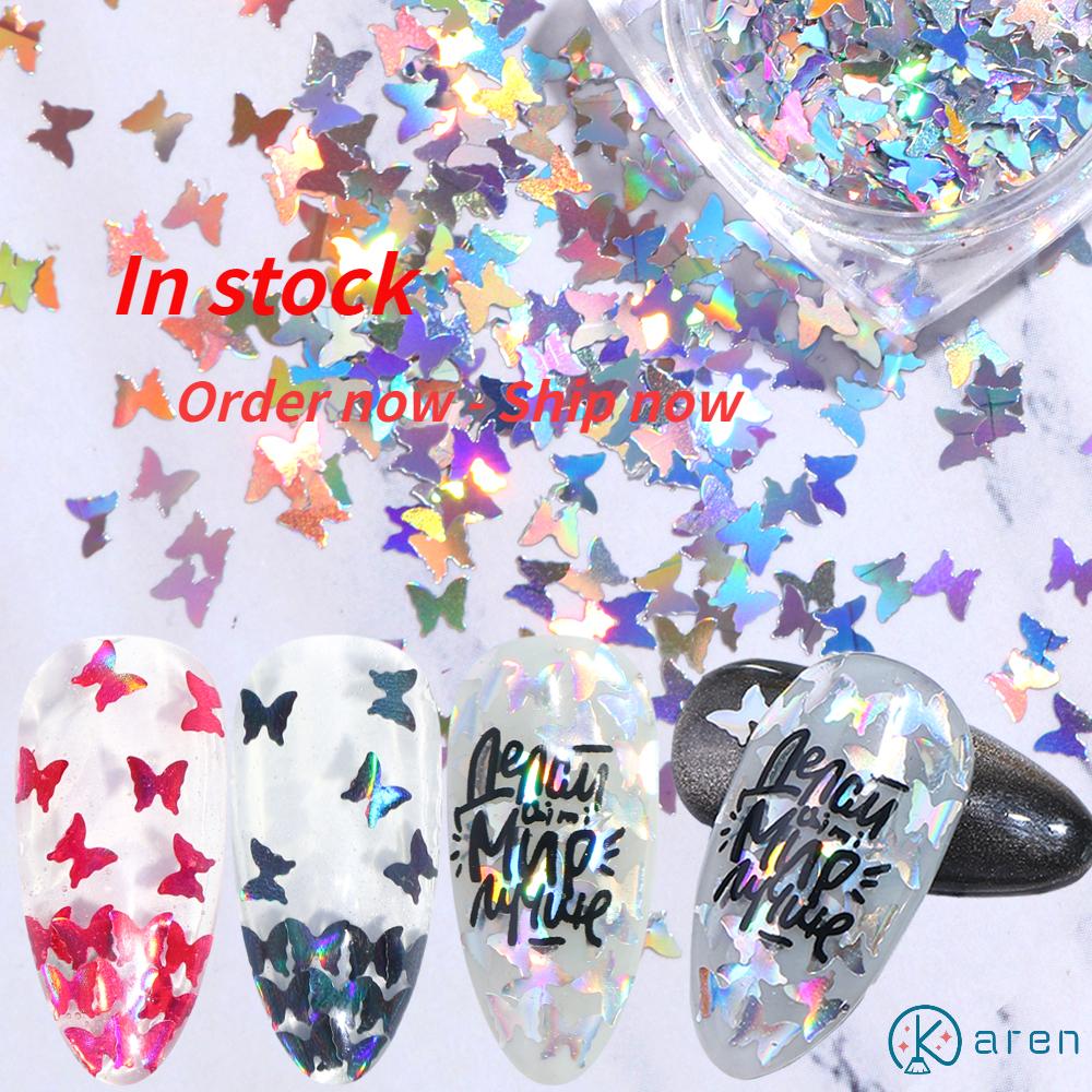 1 Hộp Kim Sa Hình Bướm 3D Lấp Lánh Trang Trí Móng Tay Nghệ Thuật DIY
