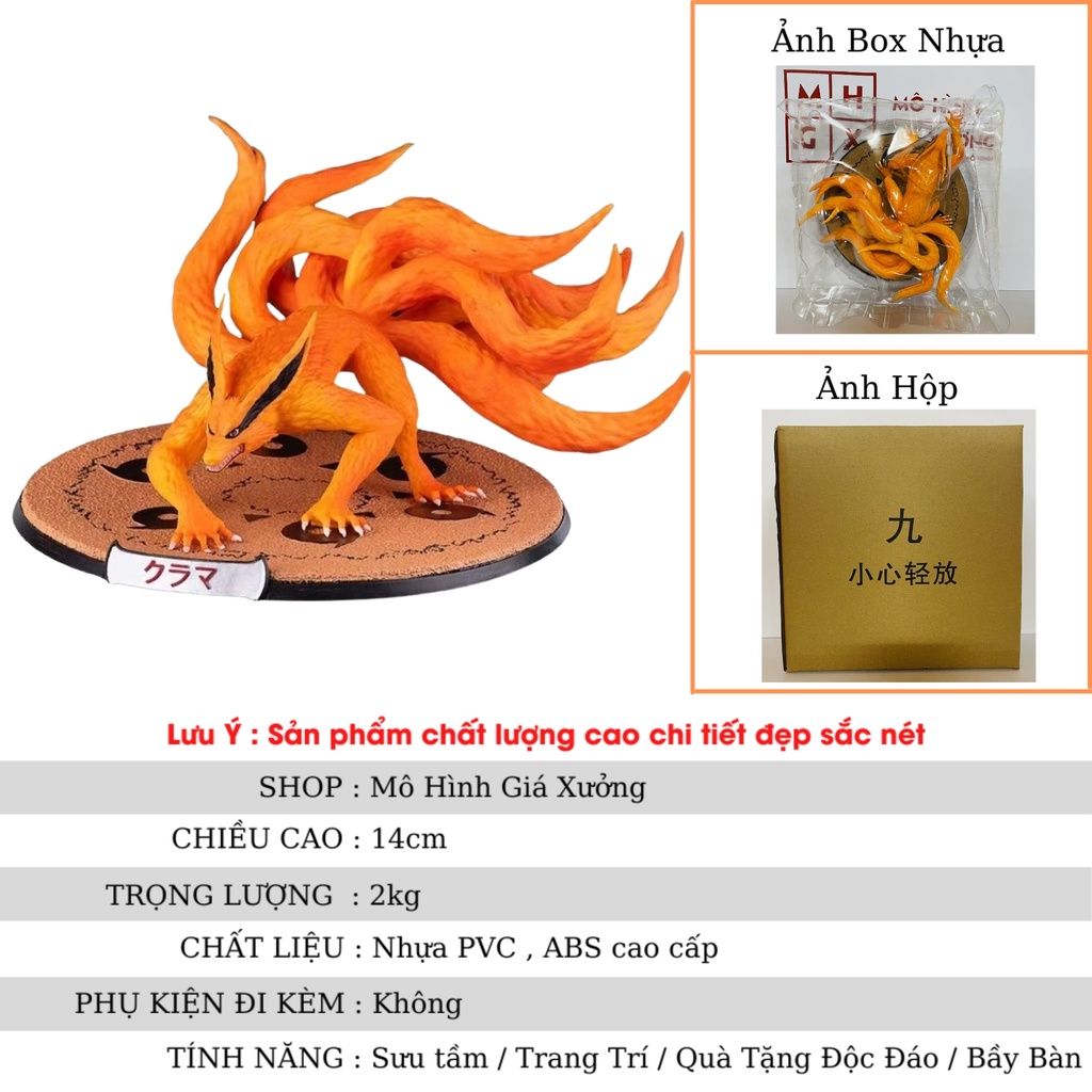 Mô Hình Naruto - Cữu Vĩ Kurama Cao 16cm Figure naruto , mô hình giá xưởng