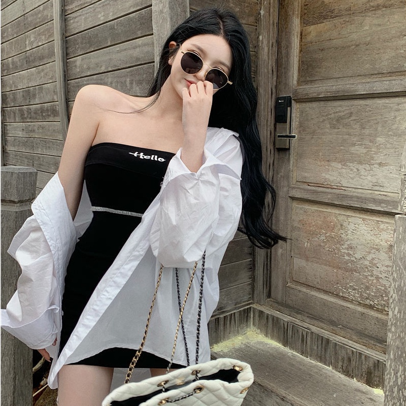 Đầm/ Áo sơ mi PERTY chống nắng phong cách thời trang Hàn Quốc dành cho nữ
