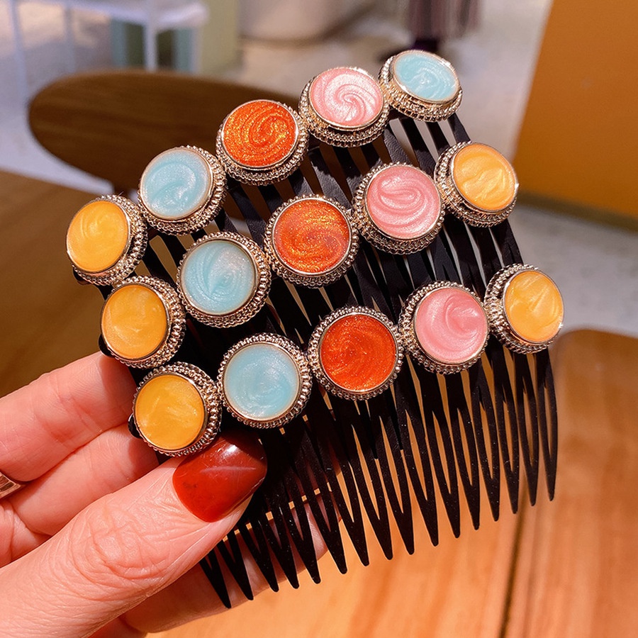 Lược cài tóc nhiều họa tiết tùy chọn đính ngọc trai giả 8cm thời trang sang trọng