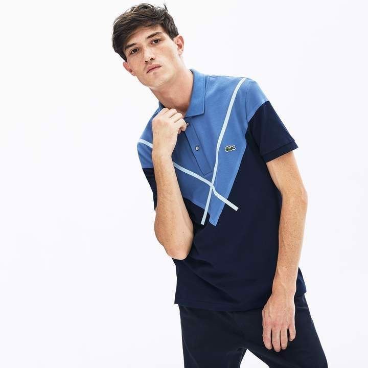 Áo Thun Nam Polo Lacoste Sọc Chéo 3 màu Logo Cá Sấu Thêu cực xịn - vải nhẹ mát