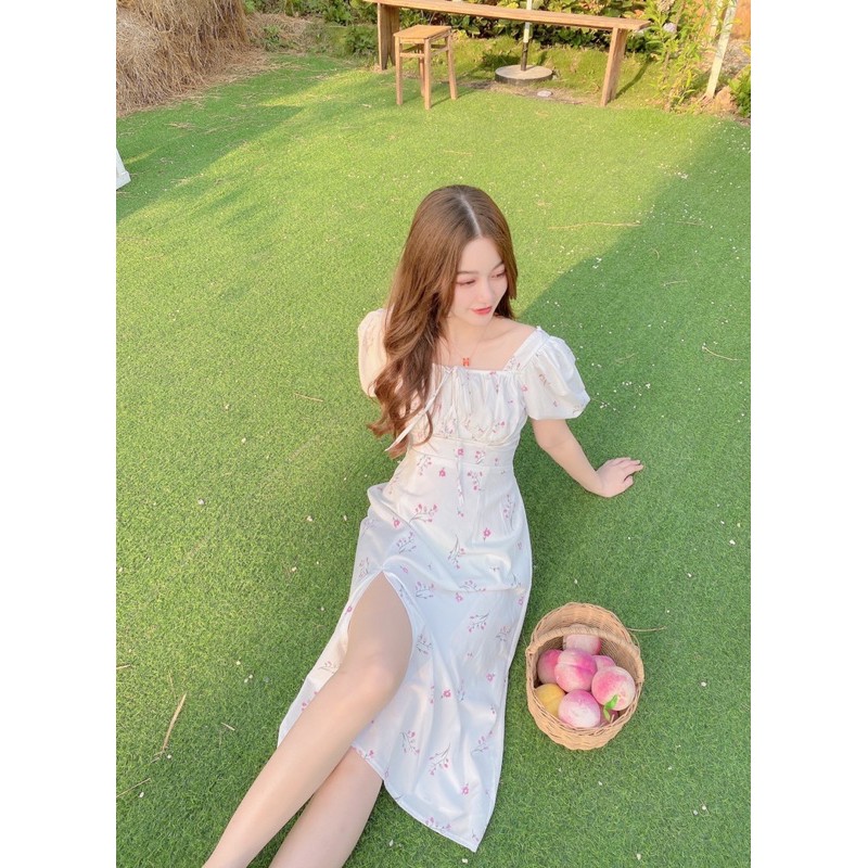 HANA FLORAL MAXI DRESS - ĐẦM TRẮNG HOA LITI XẺ TÀ | BigBuy360 - bigbuy360.vn