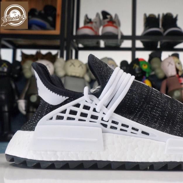 (Xả Kho) Giày thể thao NMD HUMAN RACE PHARRELL đen đế trắng thể thao nam nữ * 2021