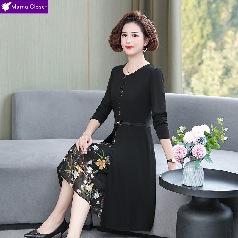 #E608 VÁY VOAN LEN HAI LỚP HÀNG QUẢNG CHÂU SANG TRỌNG CHO MẸ, ĐỒ CHO NGƯỜI TRUNG NIÊN HOT SALE 2021 | BigBuy360 - bigbuy360.vn