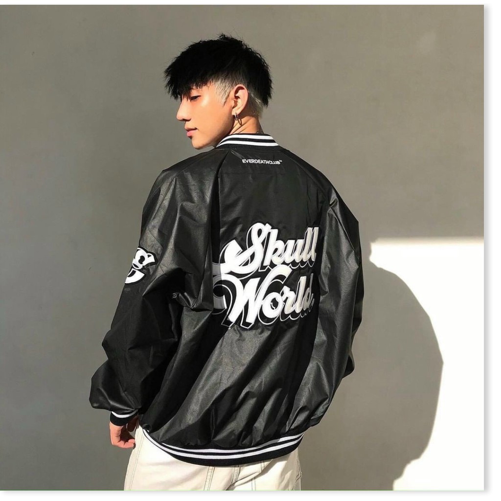 ÁO KHOÁC DÙ BOMBER BÓNG CHÀY SKULL WORLD SIÊU ĐỈNH