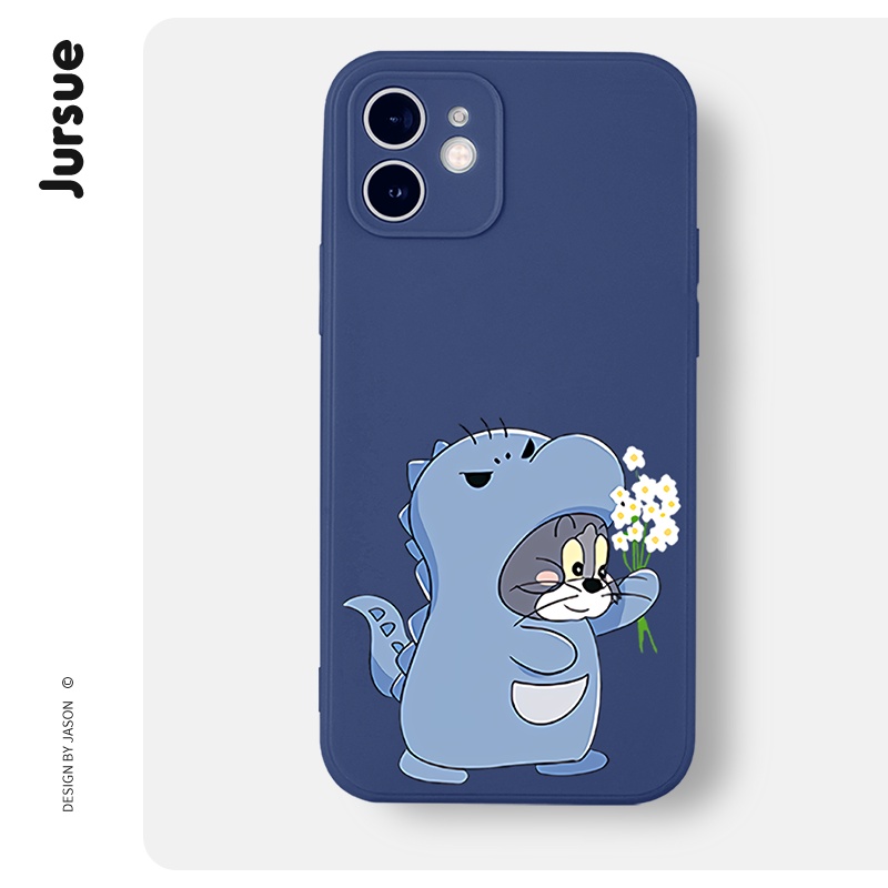 Ốp lưng JURSUE hoạt hình cặp đôi dễ thương đẹp ngộ nghĩnh mềm Cho iPhone 13 12 11 Pro Max SE 2020 X XR XS 8 7 ip 6S 6 Plus kute XYH624
