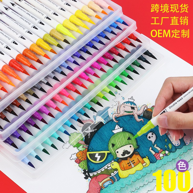 Bút dual brush pen fineliner set 12 24 36 bút calligraphy phụ kiện vpp - ảnh sản phẩm 5