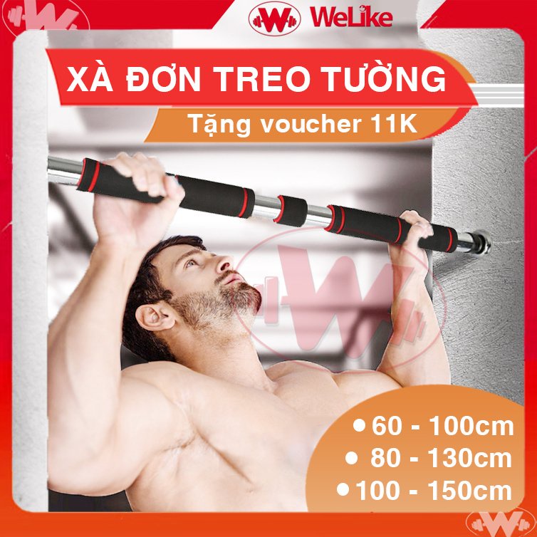 Xà đơn treo gắn tường cửa đa năng welike từ 60-150cm thanh cây tập hít xà tay vai đơn lưng tại nhà không bắt vítwelike