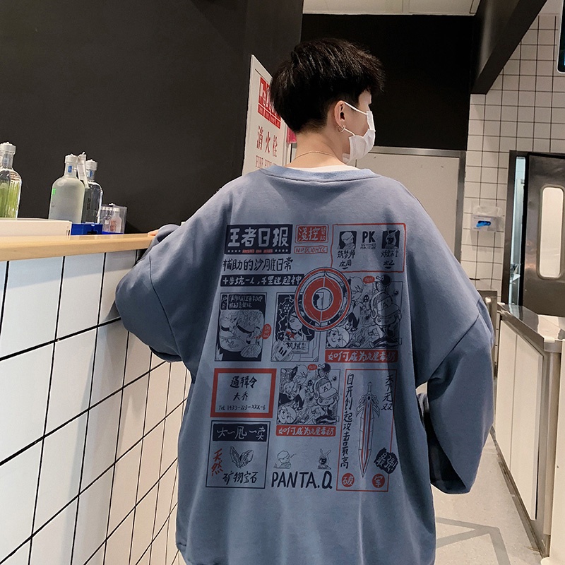 Áo sweater IFNICEFUTURE dáng rộng tay dài phong cách Ins thời trang cho cặp đôi nam và nữ