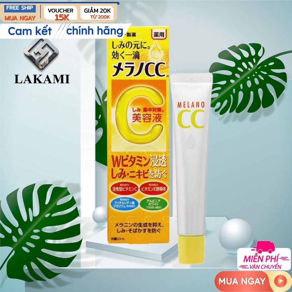 Serum Trắng Da CC Melano 20ml Nhật Bản Tinh Chất Dưỡng Da Vitamin C Melano CC Rohto