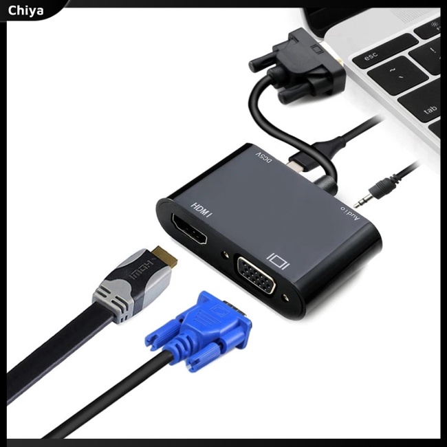 Bộ Chuyển Đổi vga Sang HDMI-compatible + vga + Audio 3 Trong 1