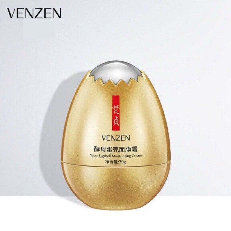 Mặt nạ kem trứng Yeast Eggshell Venzen trắng da và se khít lỗ chân lông nội địa Trung 30g A015