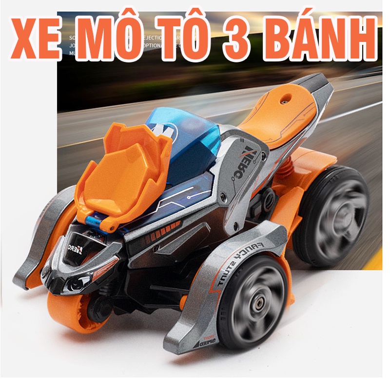 Bộ xe đồ chơi trẻ em mô hình xe mô tô gồm 1 xe lớn và 2 xe nhỏ bằng hợp kim có âm thanh và đèn