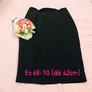 [2NDHAND] Chân váy nữ đen xoè, công sở, ren, gấm