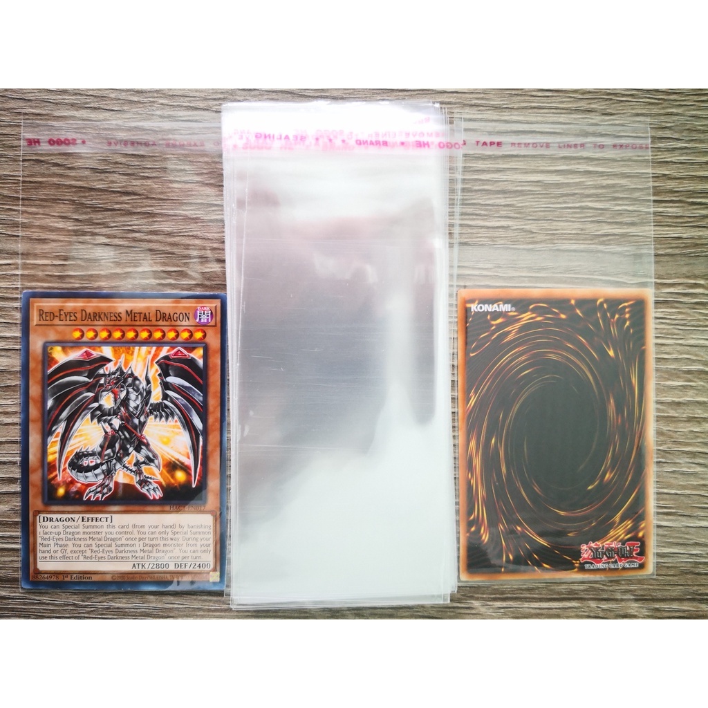 Sleeves - 50 cái Bọc bảo vệ bài Yugioh và các loại thẻ card - loại có keo dán miệng.