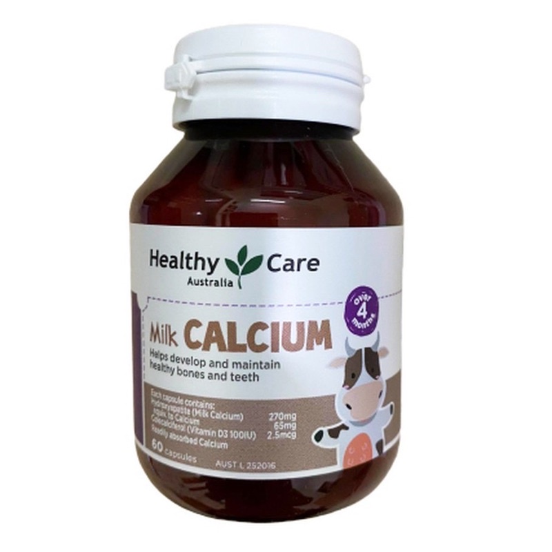 kẹo canxi cho bé calcium milk heathy care 60 viên