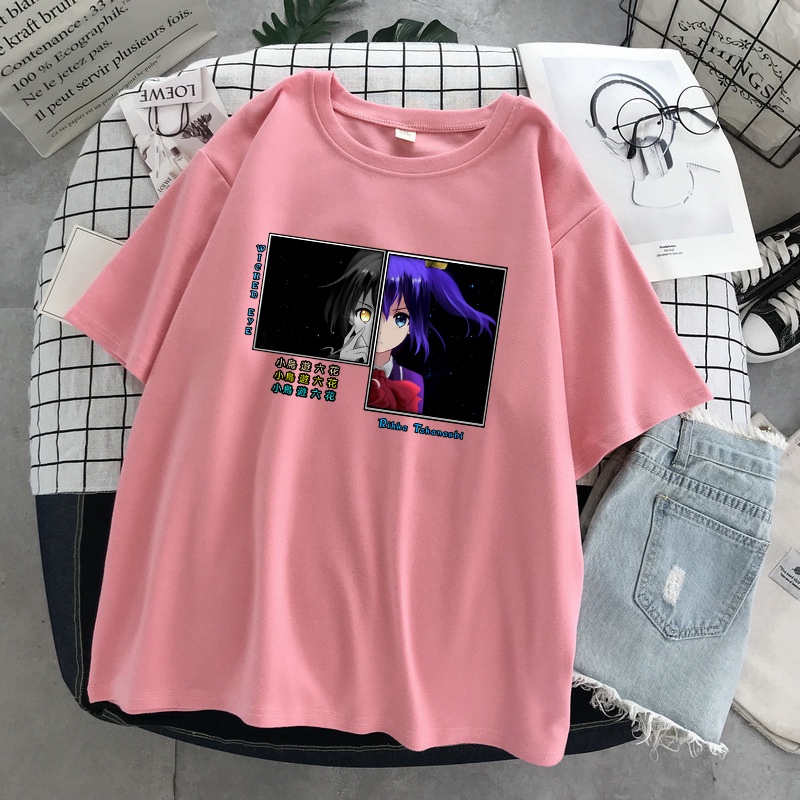 Áo thun tay ngắn in hình anime Rikka Takanashi Love Chunibyo & Other Delusions mới Harajuku Nhật Bản