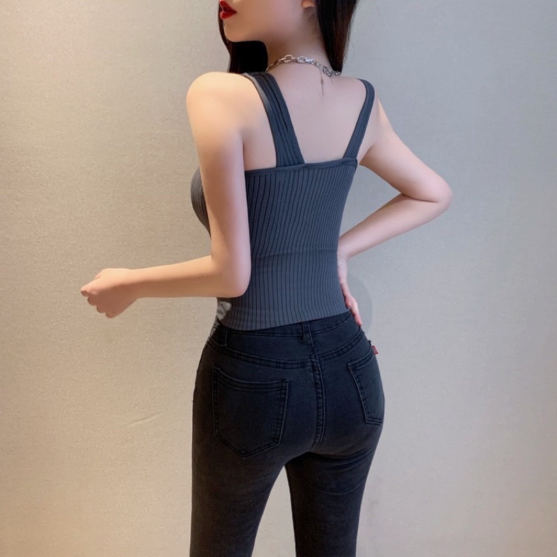 Áo Bra Nữ Tăm Dáng Lửng Có Mút Ngực Cao Cấp V90