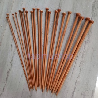 Cặp kim đan len bằng gỗ chiều dài 25cm, 35cm