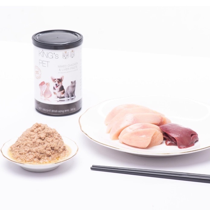 Pate chó mèo King's Pet dinh dưỡng thơm ngon đủ vị lon 380g - Bivido