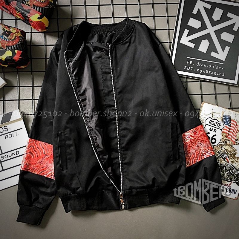 [Ảnh thật 100%] Áo khoác Bomber Design Gấm Vân mây đậm chất cổ truyển (style Unisex cho cả nam và nữ)