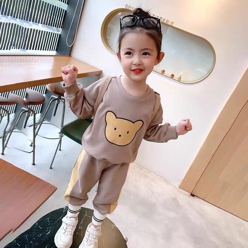 Bộ dài tay bé gái 8-18kg Củ khoai tây shop chất cotton mềm mịn mặc mùa thu đông siêu dễ thương