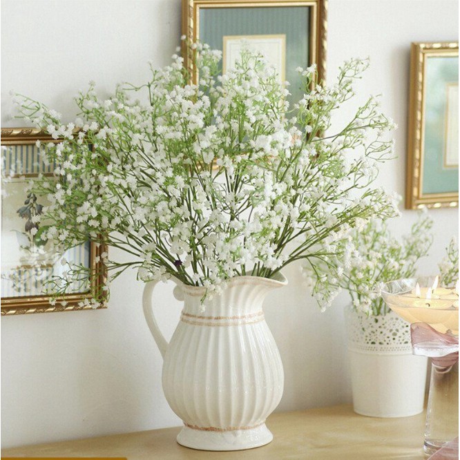 Bó Hoa Giả Màu Trắng Dùng Trang Trí Tiệc Cưới
