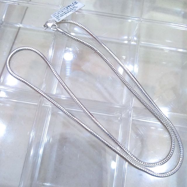 Dây chuyền bạc nguyên chất dây mì jun loại dày_Van jw